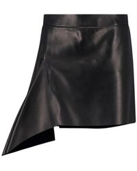 Givenchy - Asymmetric Leather Mini Skirt - Lyst