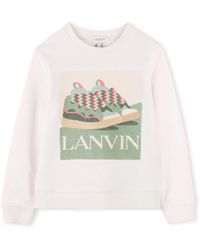 Lanvin - Mini Front Logo Sweatshirt For Boys - Lyst