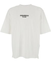 DSquared² - T-Shirt With Logo Print On The Front - Lyst