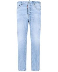 DSquared² - Light Straight-Cut Denim Logo Jeans - Lyst