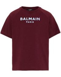 Balmain - Boys Crew Neck Short-Sleeve T-Shirt With Front Logo, 100% Cotton - Lyst