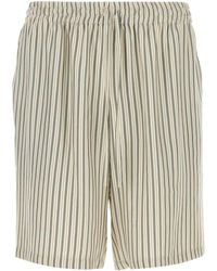 LeKasha - Embroidered Silk Bermuda Shorts - Lyst