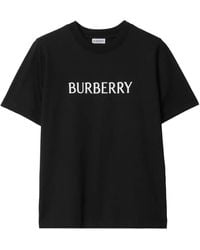 Burberry - T-Shirt With Logo Cotton T-Shirts - Lyst