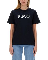 A.P.C. - Dark Cotton T-Shirt - Lyst