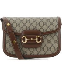 Gucci - Gg Supreme Fabric And Leather Horsebit 1955 Shoulder Bag - Lyst