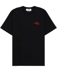 MSGM - Logo Crew Neck T-Shirt - Lyst