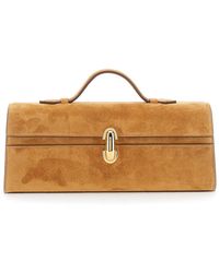 SAVETTE - 'Symmetry' Slim Handbag With Top Handle And Turnlock Closure - Lyst