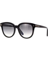 Tom Ford - Round Full Rim, With A Shiny Frame And Gradient Smoke Lens - Lyst