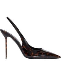 Paris Texas - Lidia Tortoiseshell-Effect Leather Slingback Pumps With Patent Leather Sole & 105 Mm Heel - Lyst