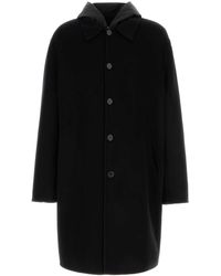 Prada - Black Cashmere Coat - Lyst