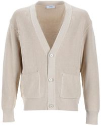 Lardini - Cotton Knit Cardigan With Patch Pockets - Lyst