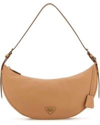 Prada - Peach Leather Large Demi-Lune Crossbody Bag - Lyst