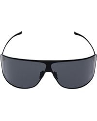 Gucci - Shield Sunglasses With Metal Frame, Raised Logo Temples & Adjustable Nose Pads - Lyst