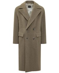 BOSS - Double Breasted Wool Blend Jacket - Lyst
