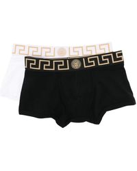 Versace - Set Di 2 Boxer Con Bordo Greca - Lyst