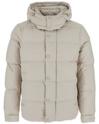 Heskimo - Short Tech Fabric Down Jacket With High Collar And Long Sleeves - Lyst