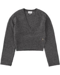 Ganni - V-Neck Sweater - Lyst