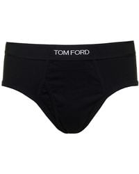 Tom Ford - Briefs With Logged Waistband - Lyst