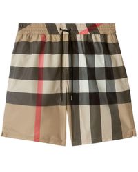 Burberry - Check Swim Shorts - Lyst