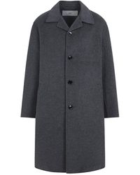 Ami Paris - Heart-Embroidered Wool Coat - Lyst