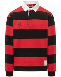 Woc - Striped Polo With Collar - Lyst