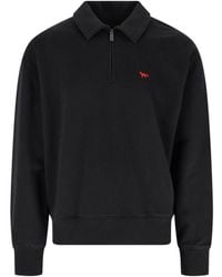 Maison Kitsuné - Quarter-Zip Polo Sweatshirt - Lyst