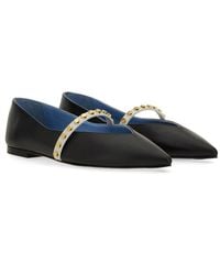 McQueen - Metal-Toecap Leather Ballerina Shoes - Lyst