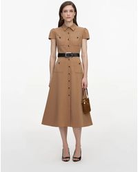 Self-Portrait - Button-Down Mini Dress With Removable Belt And Functional Pockets (Size Uk 6) - Lyst