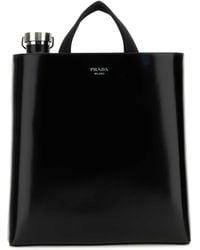 Prada - Logo Raffia Tote - Lyst