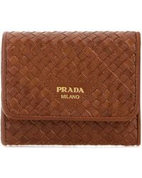 Prada - Logo Woven Wallet - Lyst