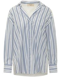 Weekend by Maxmara - Weekend Striped Embroidered Shirt With Point Collar - Lyst