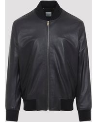 Paul Smith - Leather Bomber Jacket - Lyst