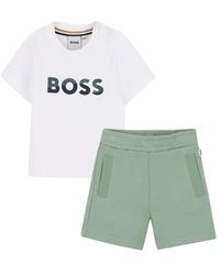 BOSS - Mini Logo T-Shirt And Bermuda Set For Boys - Lyst