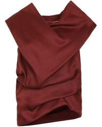 KHAITE - Luola Draped Silk-Gazar Blouse - Lyst