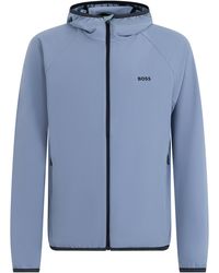 BOSS - Waterproof Technical Fabric Jacket With Front Zipper And Side Pockets - Lyst