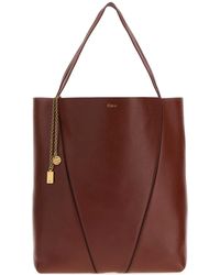 Chloé - Caramel Leather Large Spin Shopping Bag - Lyst