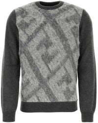 Fendi - Embroidered Wool Blend Sweater - Lyst