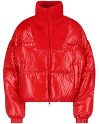 DIESEL - Cropped Puffer Jacket With Knit Stand Collar - Lyst