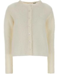 Loewe - Ivory Stretch Mohair Blend Cardigan - Lyst