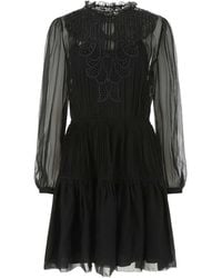 Alberta Ferretti - Chiffon Mini Dress - Lyst
