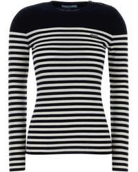 Prada - Stripes Crew Neck Sweater - Lyst