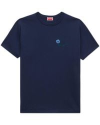 KENZO - Tulip Embroidered Cotton T-Shirt - Lyst