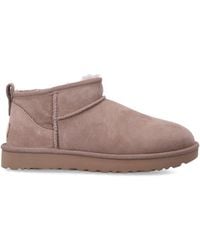 UGG - Classic Ultra Mini Suede Boots With Sheepskin Lining And Treadlite Comfort - Lyst