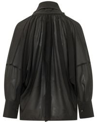 LE SULLY STUDIO - Shirt With Scarf Detail - Lyst