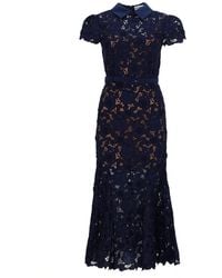 Self-Portrait - Lace Midi Dress - Lyst