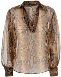Le Plain - Leopard Print Blouse With Wide Collar And V-Neck - Lyst
