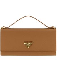 Prada - Camel Leather Wallet - Lyst