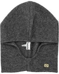 Ganni - Ribbed Wool Balaclava For - Lyst