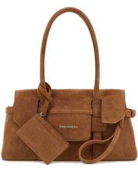 DSquared² - Dsquared Camel Suede Shoulder Bag - Lyst