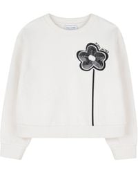 Marc Jacobs - Mini Ribbed Sweatshirt With Rhinestone Flower - Lyst